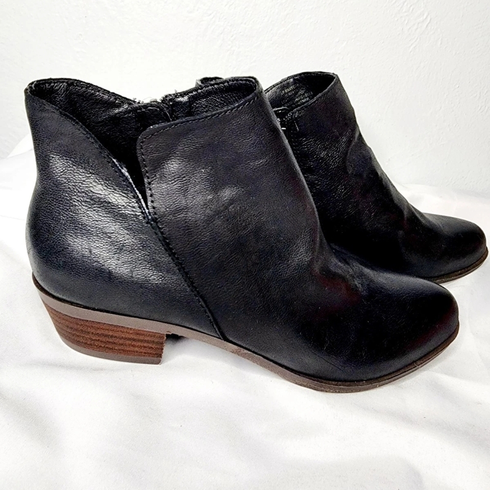 Lucky Brand Women's Black Leather Ankle Boots Size 10 M